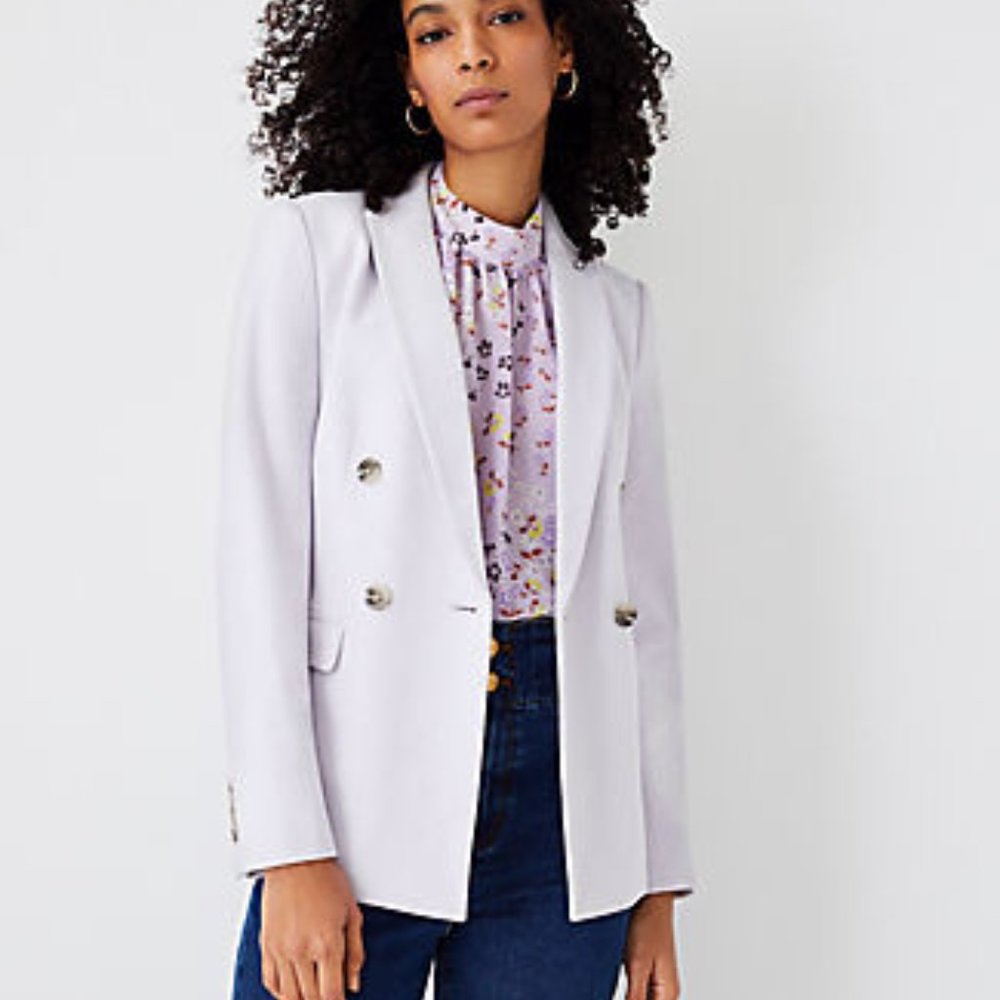 Ann Taylor Lavender Double Breasted Blazer